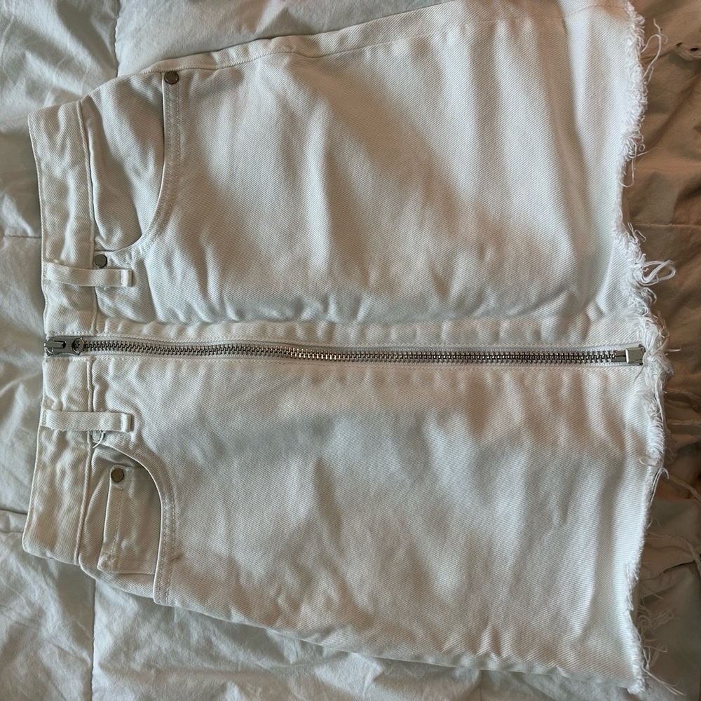 Rag and bone white denim skirt